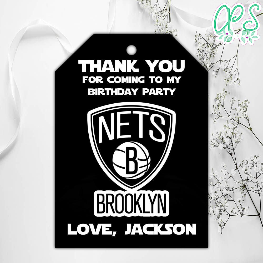 Brooklyn Nets Birthday Thank You Tags Instant Download