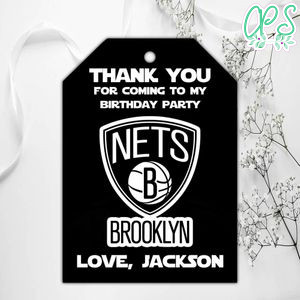 Brooklyn Nets Birthday Thank You Tags Instant Download