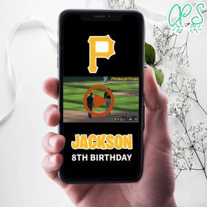 Pittsburgh Pirates Birthday Video Invitation Digital Template Customizable Instant Download