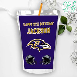 Printable Baltimore Ravens Birthday Capri Sun Juice Label Instant Download
