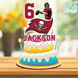 Printable Tampa Bay Buccaneers Birthday Cake Topper Template Instant Download