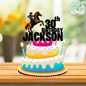Printable Cowboy Birthday Cake Topper Template DIY