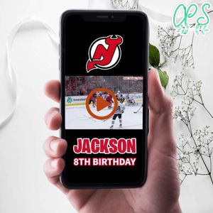 New Jersey Devils Birthday Video Invitation Digital Template Customizable Instant Download