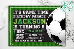Printable Soccer Birthday Parade Invites Instant Download
