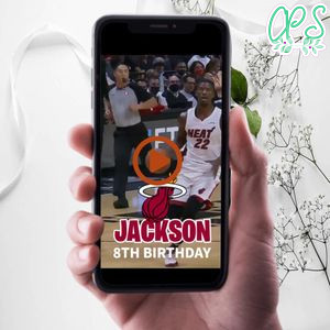 Miami Heat Birthday Video Invitation Digital Template Customizable Instant Download