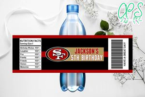 Printable San Francisco 49ers Water Bottle Labels Instant Download