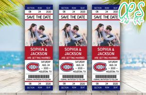 Editable  Montreal Canadiens Save The Date Wedding Engagement Announcement Ticket Invitation Instant Download