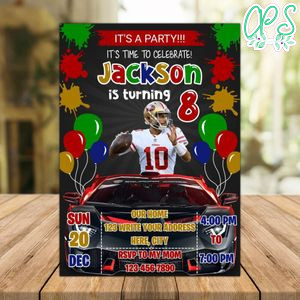 Jimmy Garoppolo San Francisco 49ers Drive By Birthday Parade Invitation Printable Instant Download