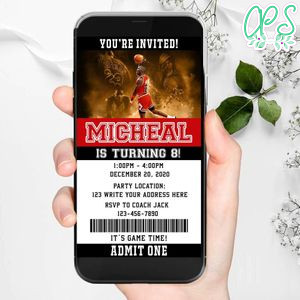 Electronic Jordan Ticket Electronic Invite Birthday Invites Instant Download