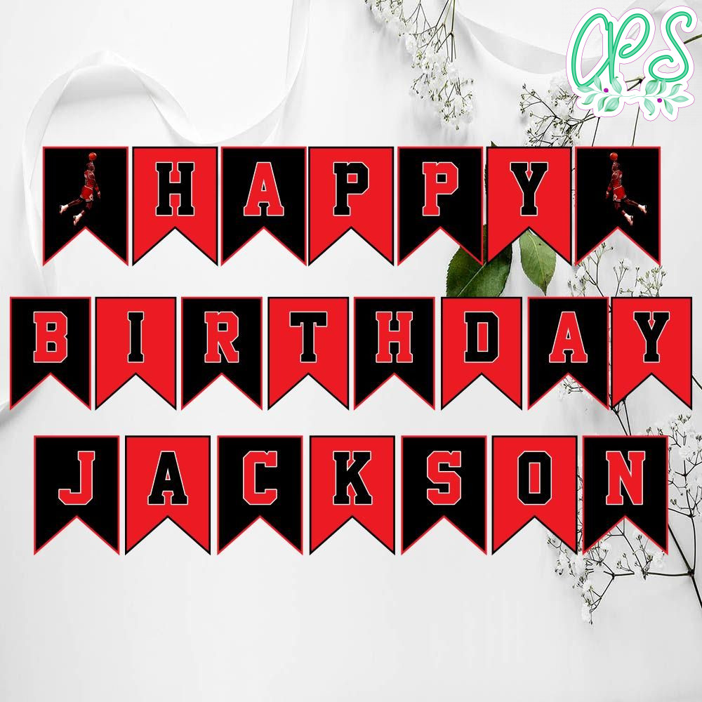 Printable Michael Jordan Birthday Banner Instant Download