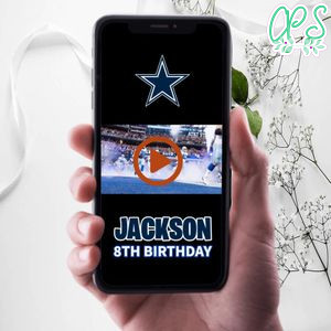 Dallas Cowboys Birthday Video Invitation Digital Template Customizable Instant Download