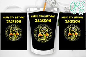Cobra Kai Birthday Capri Sun Juice Label Instant Download