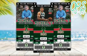 Milwaukee Bucks Basketball Ticket Birthday Editable Templates Instant Download