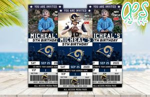 LA Rams Birthday Ticket Invitations Instant Download