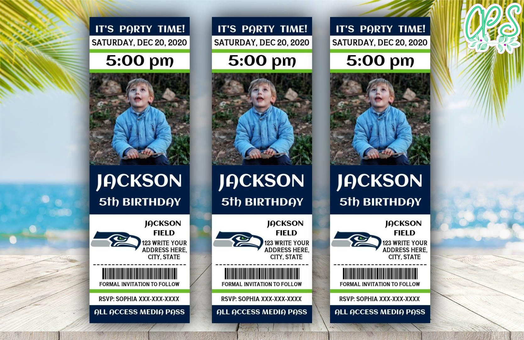 Printable Seattle Seahawks Birthday Ticket Invitations DIY