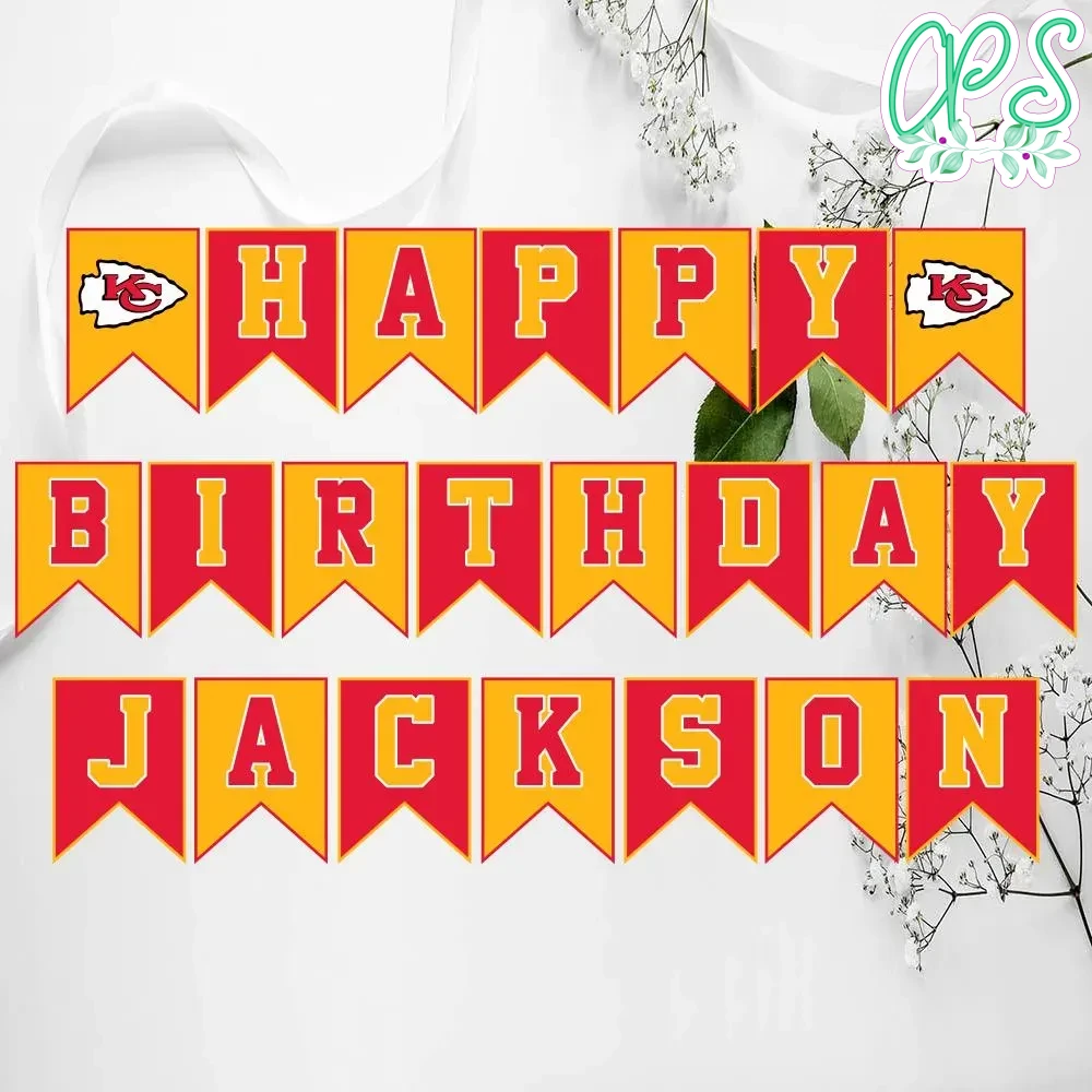 Kansas City Chiefs Birthday Banner Digital Files CustomPartyShirts Studio