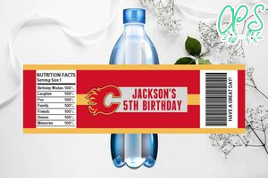 Printable Calgary Flames Water Bottle Labels Instant Download