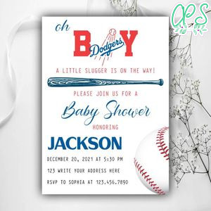 Dodgers Baby Shower Invitation Template to Print at Home Instant Download