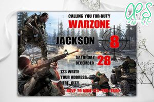 Call Of Duty Birthday Invitation Instant Download