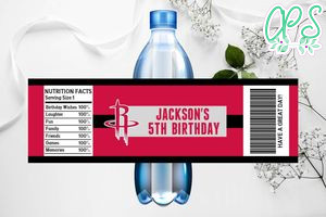 Printable Houston Rockets Water Bottle Labels Instant Download