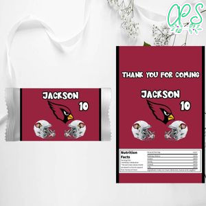 Arizona Cardinals Candy Bar Wrapper Digital File Printable Instant Download
