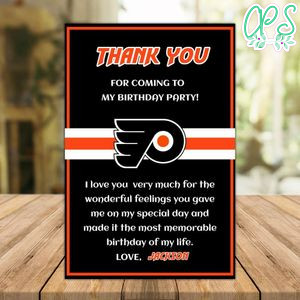 Philadelphia Flyers Thank you card Template to Print at Home Instant Download