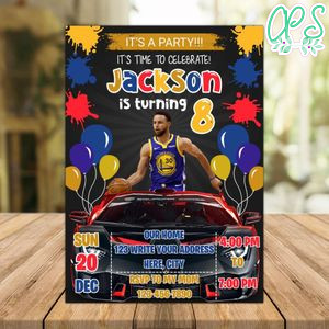 Stephen Curry Golden State Warriors Drive By Birthday Parade Invitation Printable Instant Download