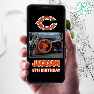 Chicago Bears Birthday Video Invitation Digital Template Customizable Instant Download