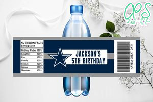 Printable Dallas Cowboys Water Bottle Labels Instant Download