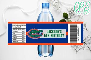 Printable Florida Gators Water Bottle Labels Instant Download