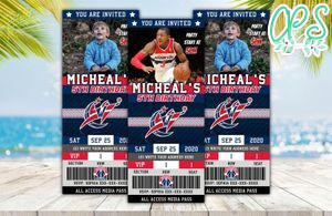 Editable Washington Wizards Birthday Ticket Invite Instant Download