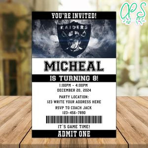 Las Vegas Raiders Birthday Flyer Instant Download