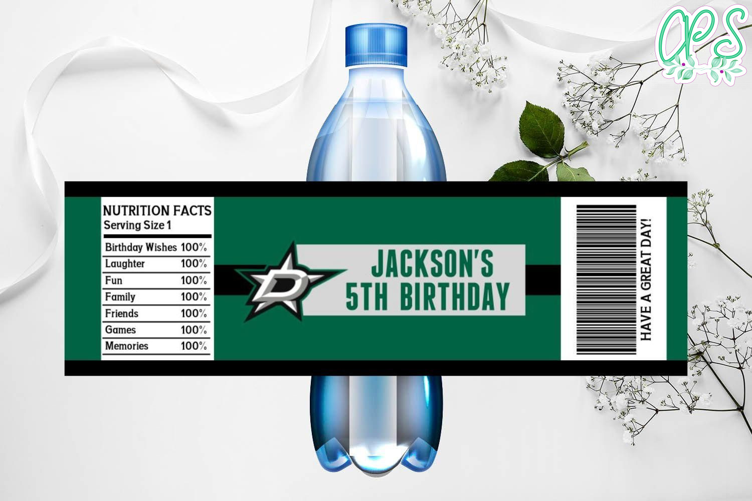 Printable Dallas Stars Water Bottle Labels Instant Download
