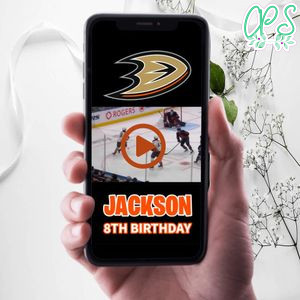 Anaheim Ducks Birthday Video Invitation Digital Template Customizable Instant Download