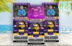 Editable Minnesota Vikings Birthday Ticket Invite Instant Download