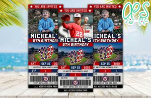 Editable Washington Nationals Birthday Ticket Invitations Instant Download