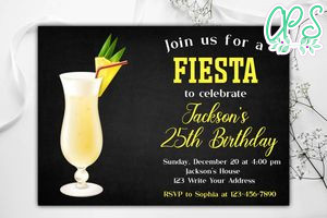 Printable Margarita Birthday Invitation Instant Download