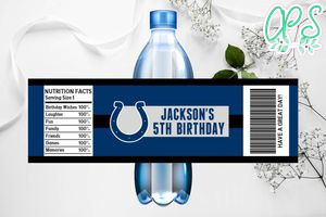 Printable Indianapolis Colts Water Bottle Labels Instant Download