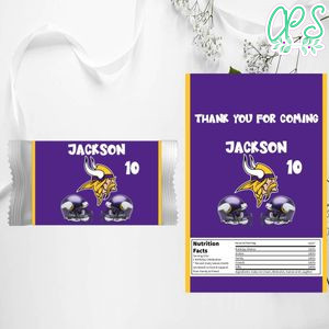 Minnesota Vikings  Candy Bar Wrapper Digital File Printable Instant Download