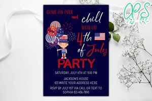 Printable 4th of July Party Invitation Instant Download