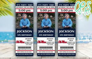 Printable Ole Miss Rebels Birthday Ticket With Photo Invitation Instant Download