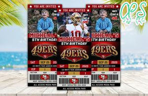 Editable San Francisco 49ers Birthday Ticket Invites DIY
