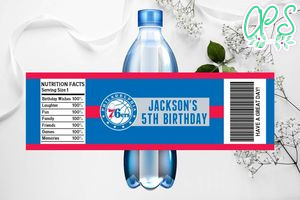 Printable Philadelphia 76ers Water Bottle Labels Instant Download
