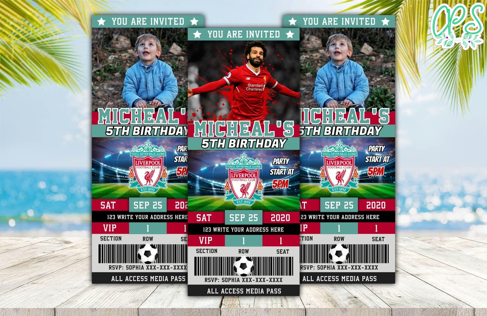 Editable Liverpool FC Birthday Ticket Invitation DIY