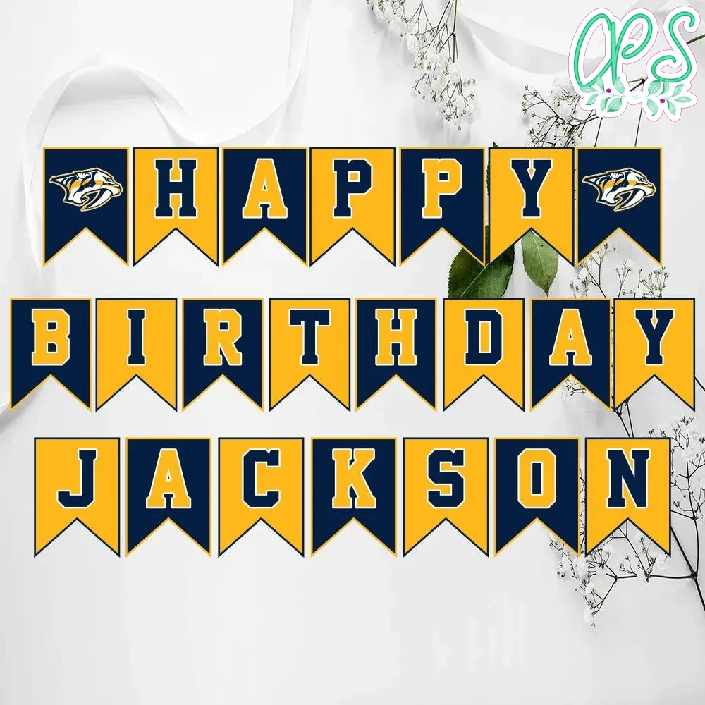 Nashville Predators Birthday Banner Digital Files | CustomPartyShirts