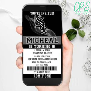 Electronic Chicago White Sox Birthday Invitation Instant Download
