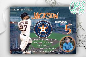 Houston Astros Birthday Invitation Template to Print at Home Instant Download