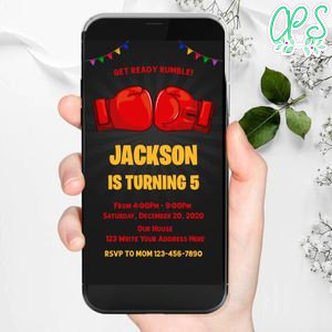 Electronic Boxing Electronic Invite Invitation Instant Download