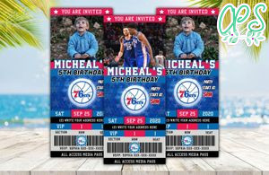 Editable Philadelphia 76ers Birthday Ticket Invitations Instant Download