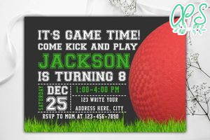 Kickball Birthday Invitation Instant Download